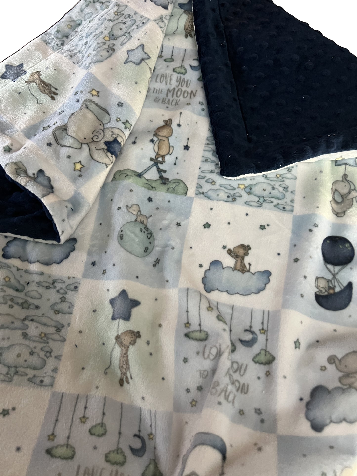 Elephant Minky Baby Blanket, Baby Boy Shower Gift