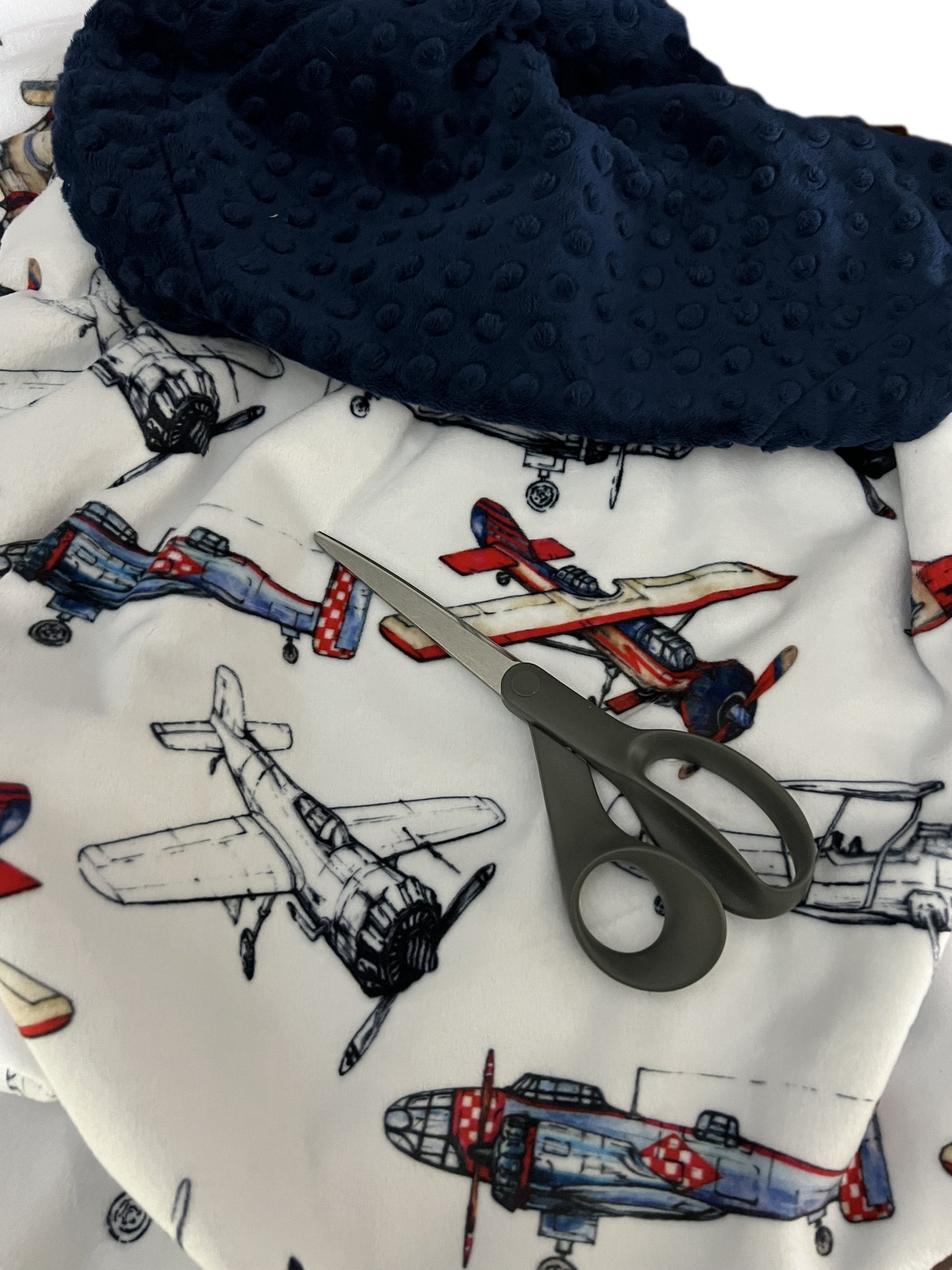 Airplane Minky Throw Blanket, Personalized Blanket, Vintage Airplane Home Decor