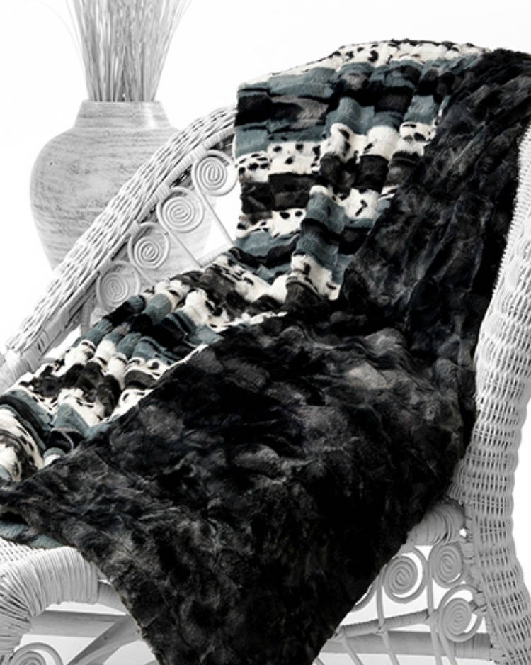 Black Leopard Faux Fur Blanket, Luxury Fur Throw, Adult Minky Throw Blanket, Luxury Home Decor