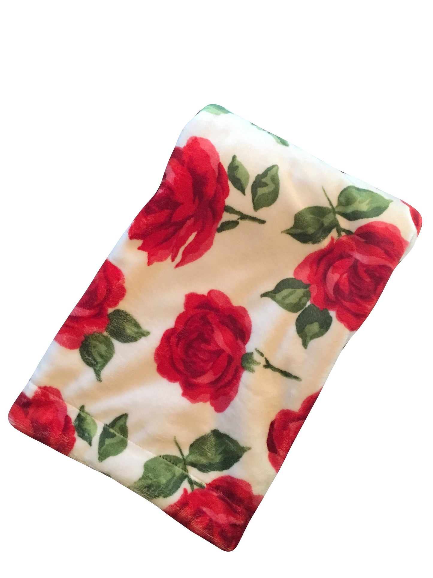 Red Rose Adult Minky Blanket, Floral Minky Throw Blanket, Dorm Room Blanket