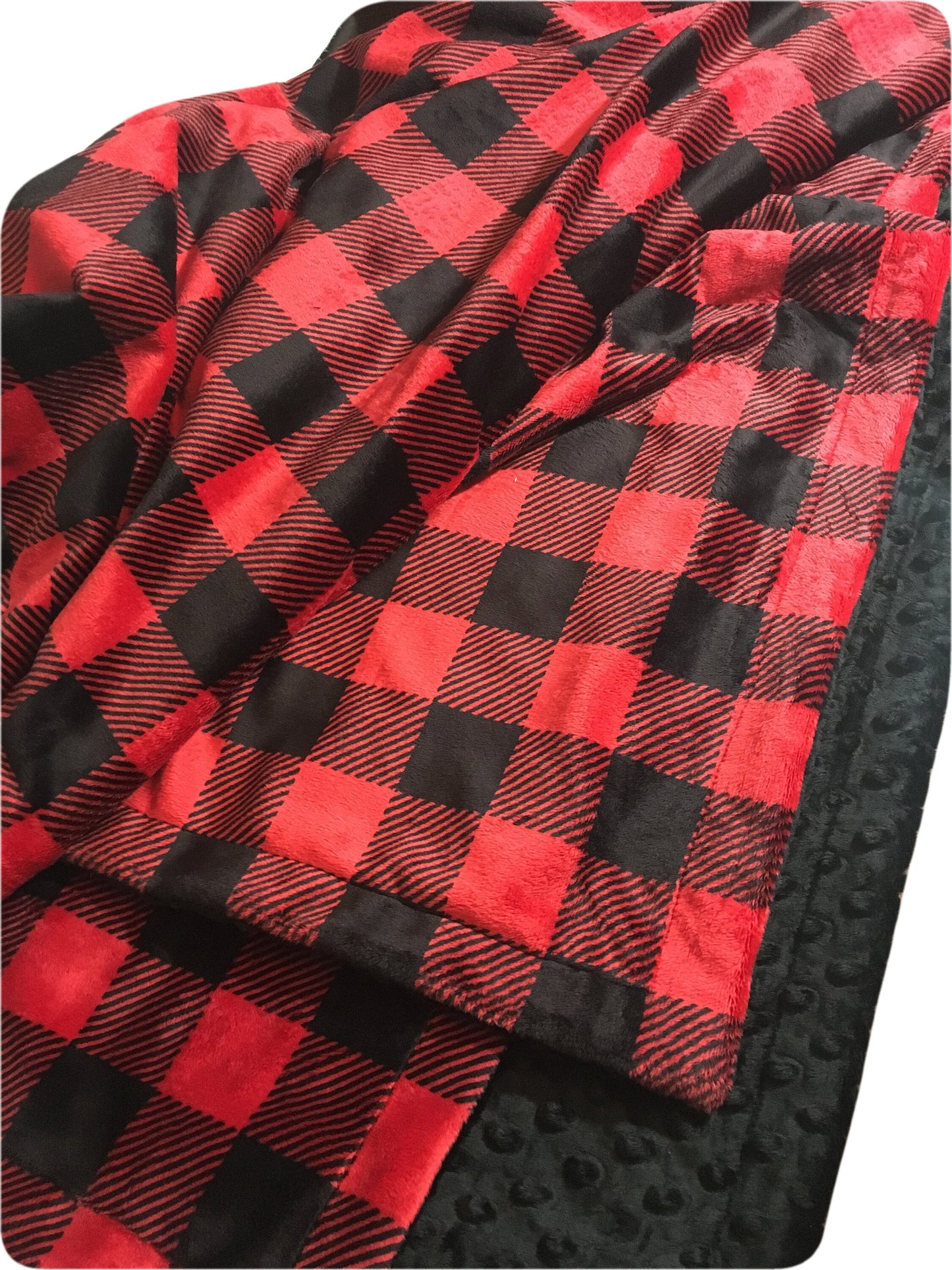 Personalized Buffalo Check Minky Baby Blanket, Baby Boy Blanket Woodland Blanket, Baby Girl Blanket, Baby Shower gift