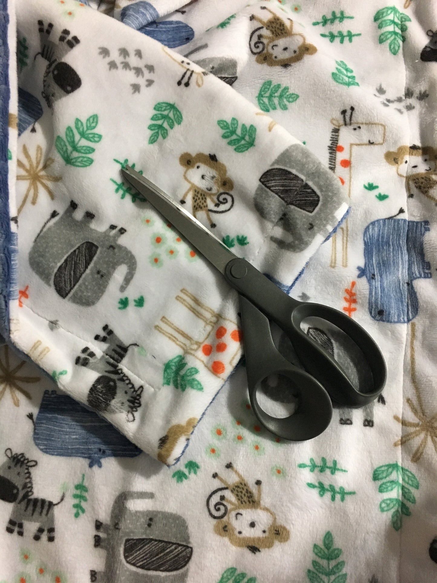 Zoo Animal Personalized Minky Baby Blanket, Elephant Blanket, Baby Shower Gift, Baby Boy or Baby Girl Blanket, Crib Blanket,