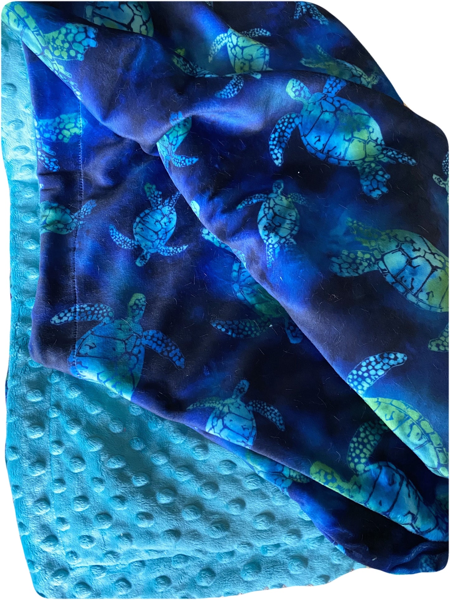 Minky Sea Turtle Throw Blanket, Personalized Minky Blanket. Sea Turtle 50 x 60 inch Throw