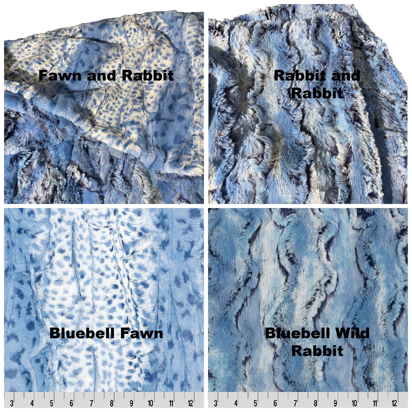 Faux Fur Wild Rabbit Throw Blanket, Minky Throw, Faux Fur Blanket, Bluebell Fawn Minky Throw