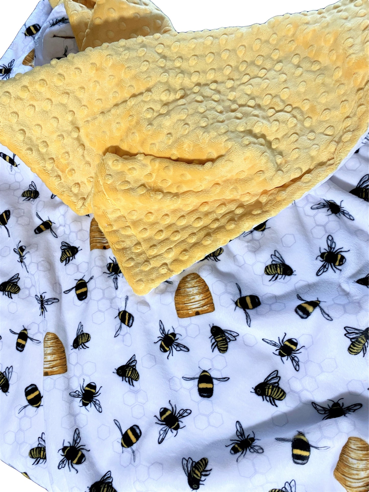 Bee Keepers Minky Blanket, Personalized Minky Throw Blanket, Bumble Bee Lovers, Honey Bee Minky Adult Blanket