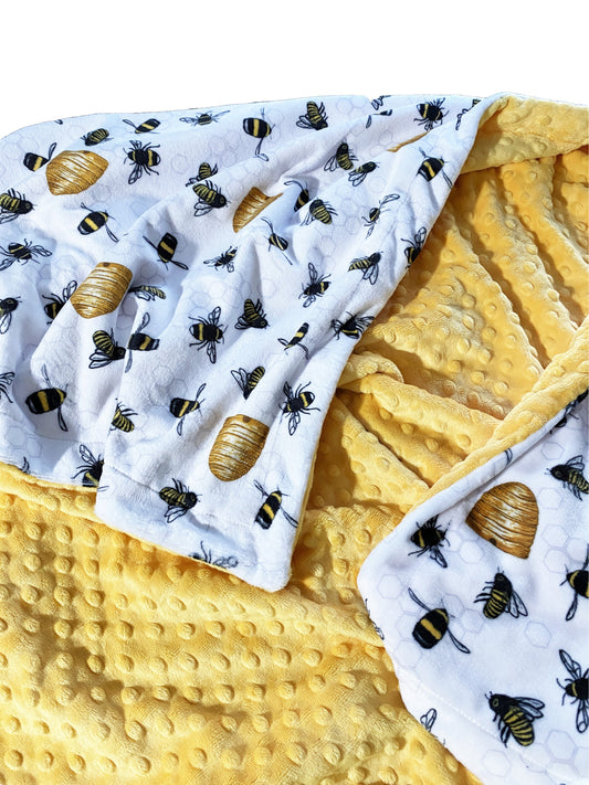 Bee Keepers Minky Blanket, Personalized Minky Baby Blanket, Bumble Bee Lovers, Honey Bee Minky Baby Blanket