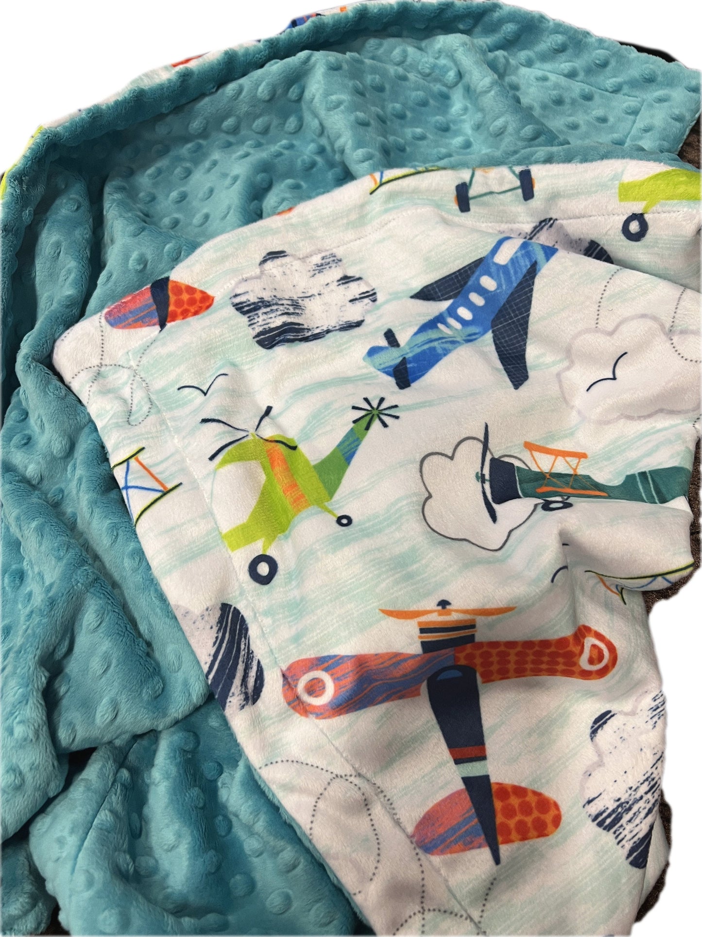 Personalized Airplane Throw Blanket ,Minky Adult Blanket, Vintage Airplane Blanket