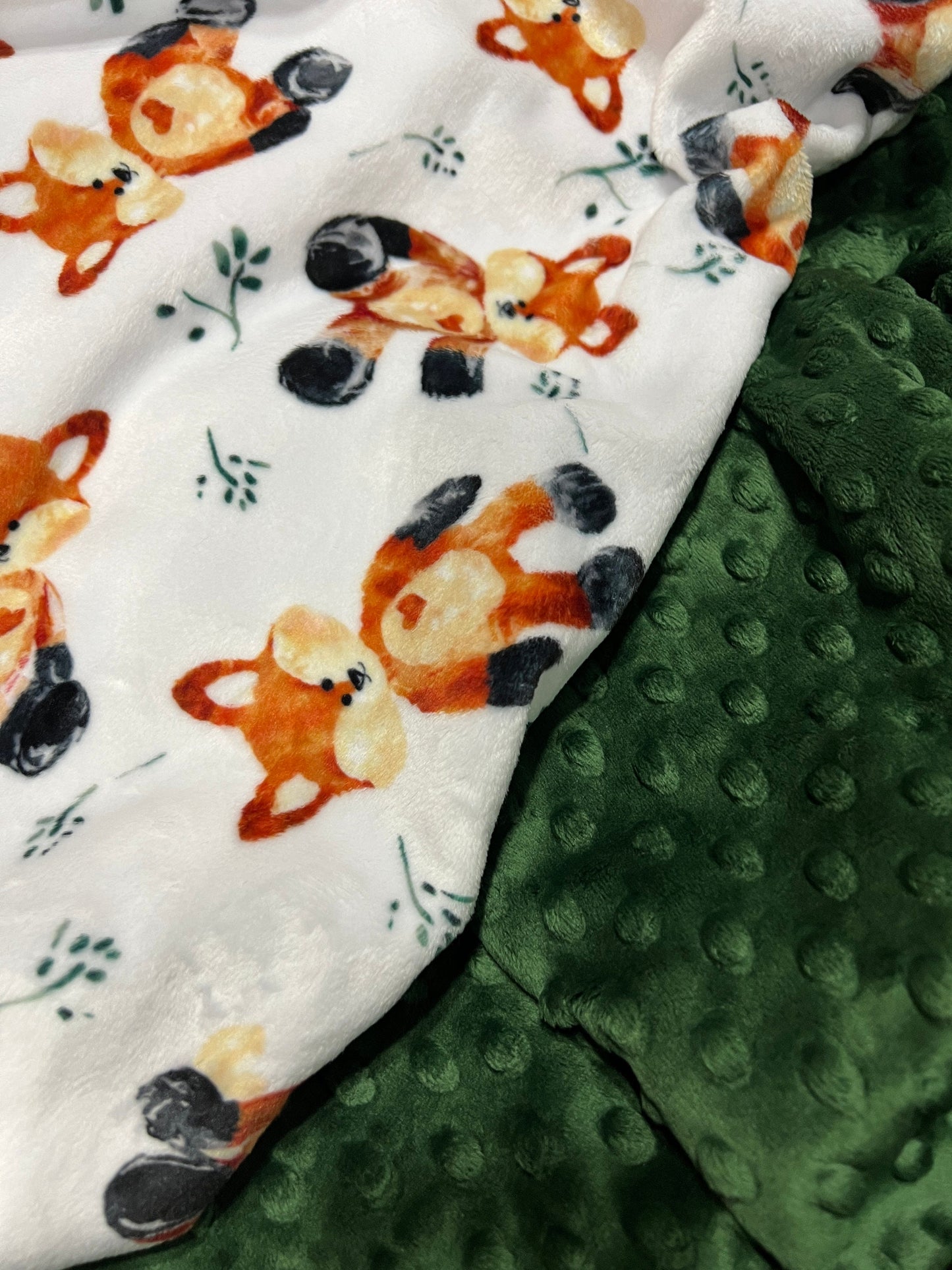Personalized Fox Baby Blanket, Minky Baby Blanket Baby Shower Gift, Fox Nursery