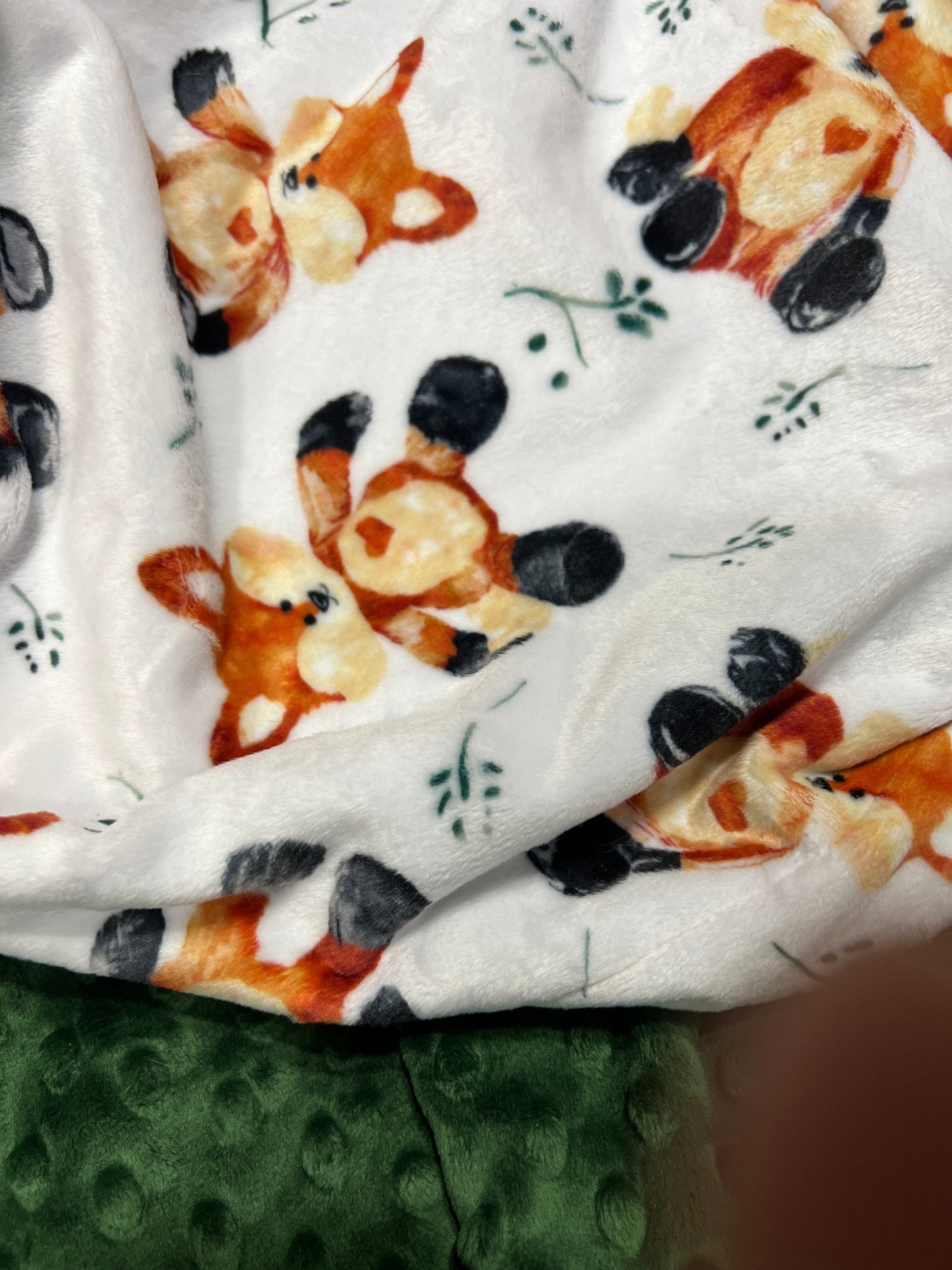 Personalized Fox Baby Blanket, Minky Baby Blanket Baby Shower Gift, Fox Nursery