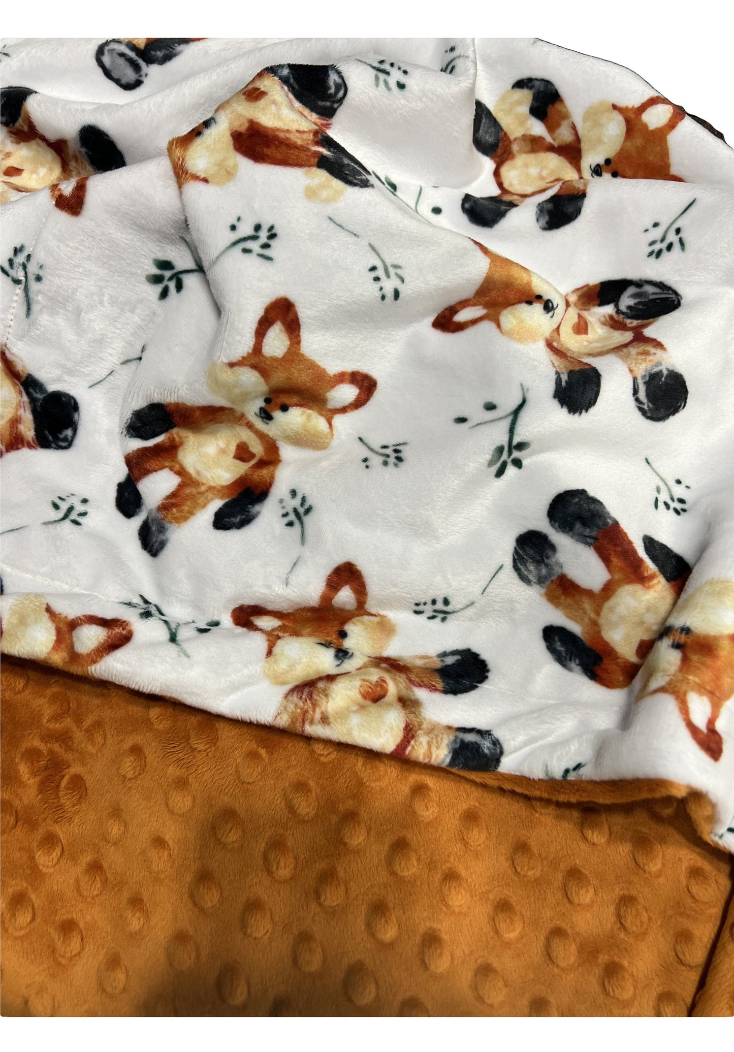Personalized Fox Baby Blanket, Minky Baby Blanket Baby Shower Gift, Fox Nursery