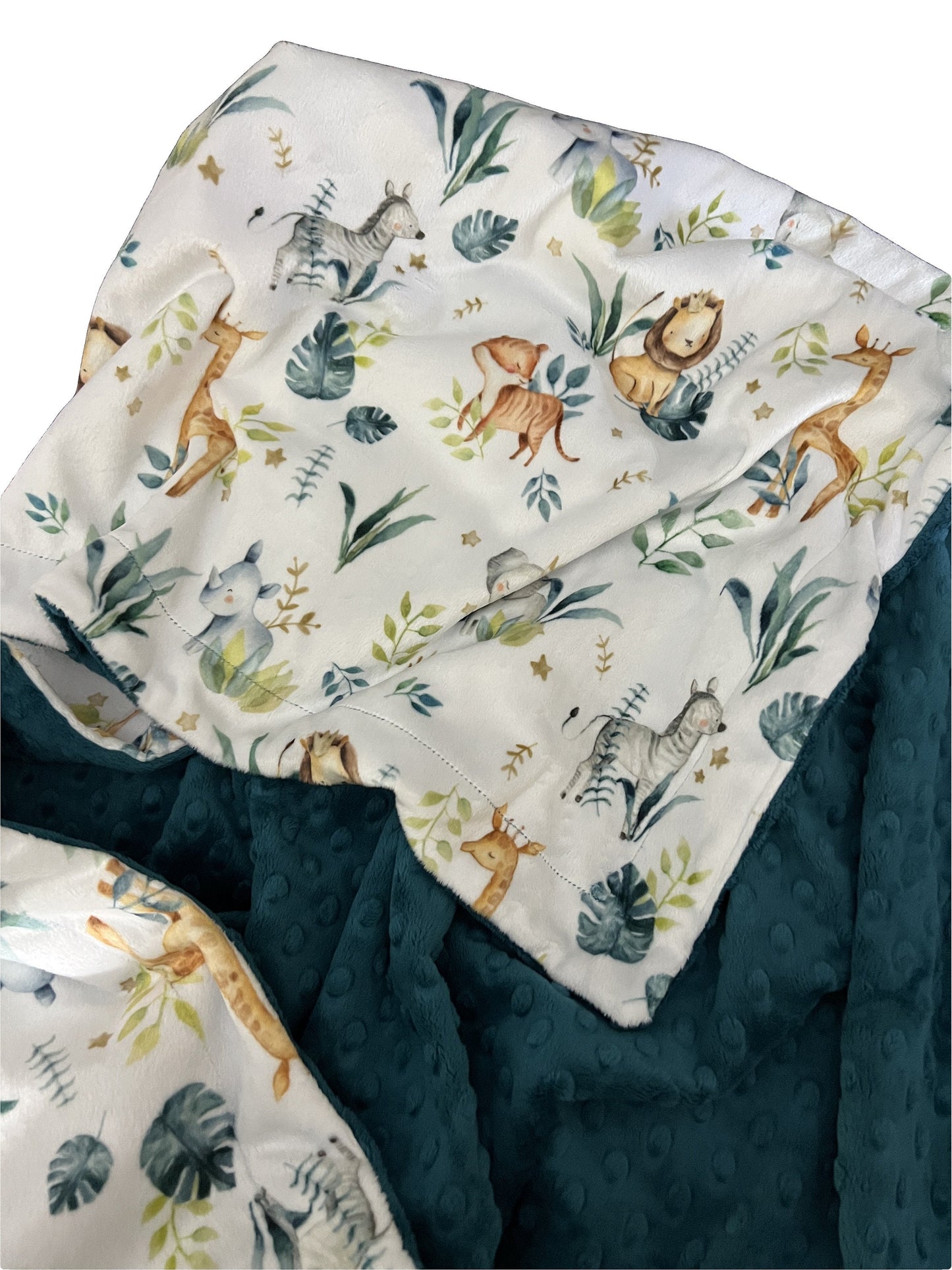 Safari Minky Baby Blanket, Personalized Baby Boy Blanket, Baby Girl Gift, Baby Shower Gift,Gender neutral