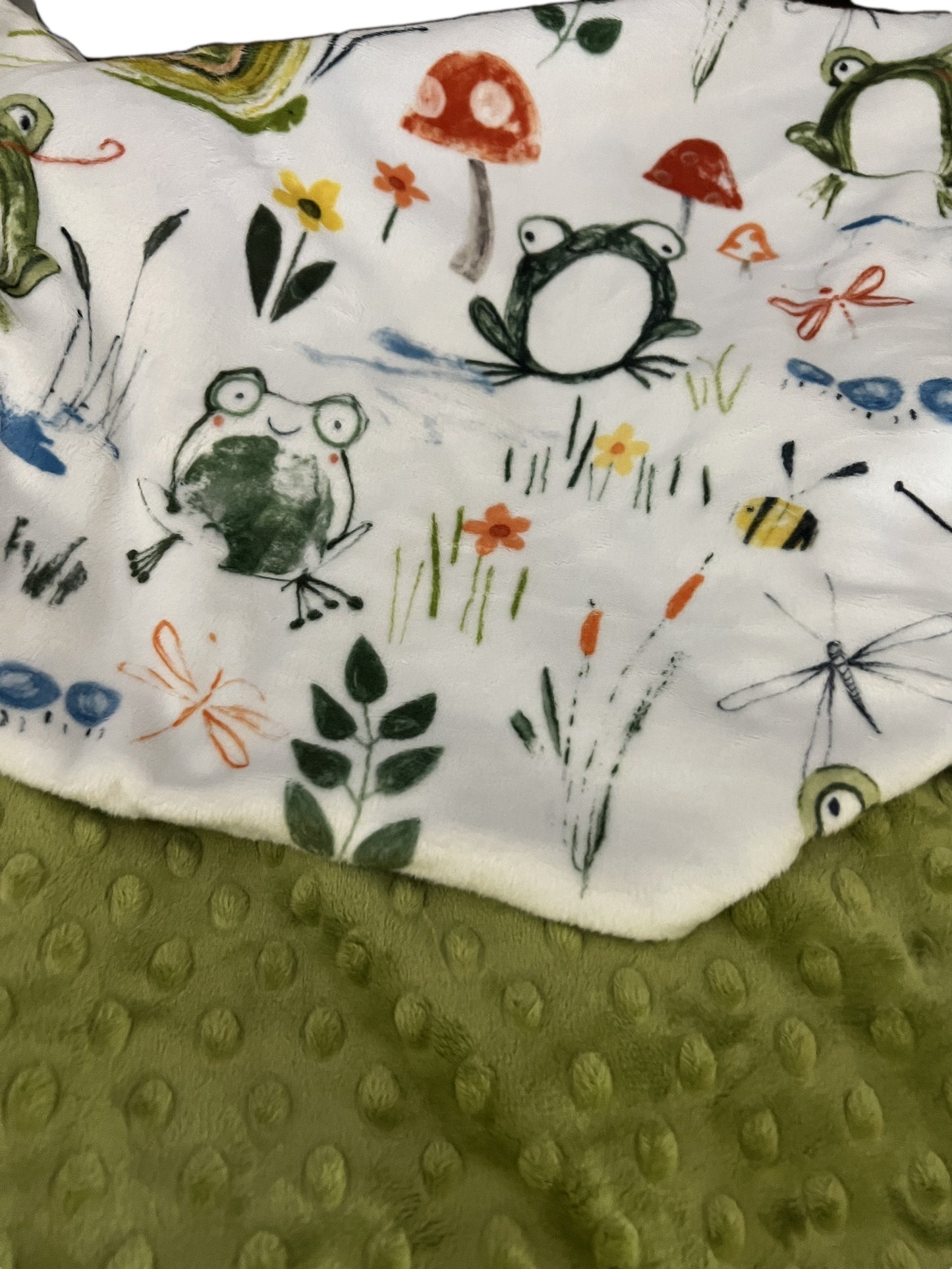Frog and Toad, Personalized Minky Baby Blanket, Nursery Bedding, Baby Girl Gift, Baby Boy Gift, Baby Shower Gift