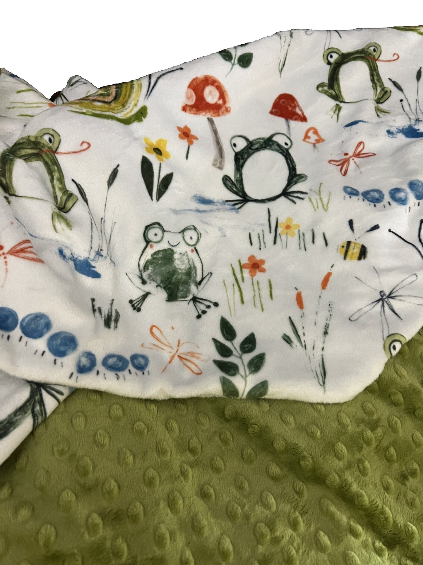 Frog and Toad, Personalized Minky Baby Blanket, Nursery Bedding, Baby Girl Gift, Baby Boy Gift, Baby Shower Gift