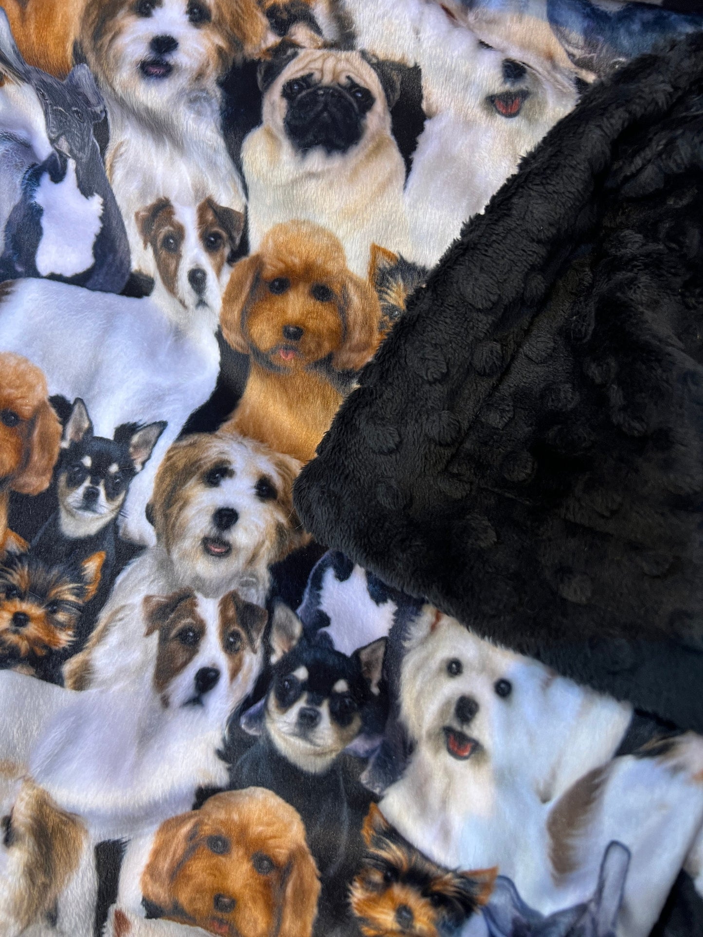 Dog Theme Minky Blanket, Throw Blanket, Dog Lovers Blanket, Minky Adult Blanket