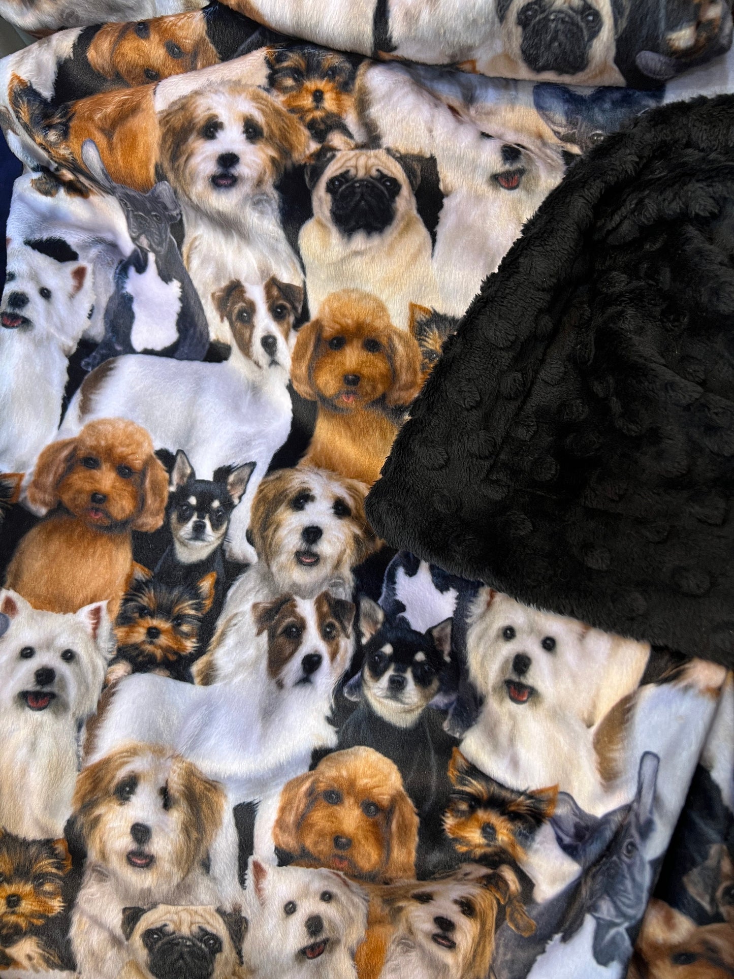 Dog Theme Minky Blanket, Throw Blanket, Dog Lovers Blanket, Minky Adult Blanket