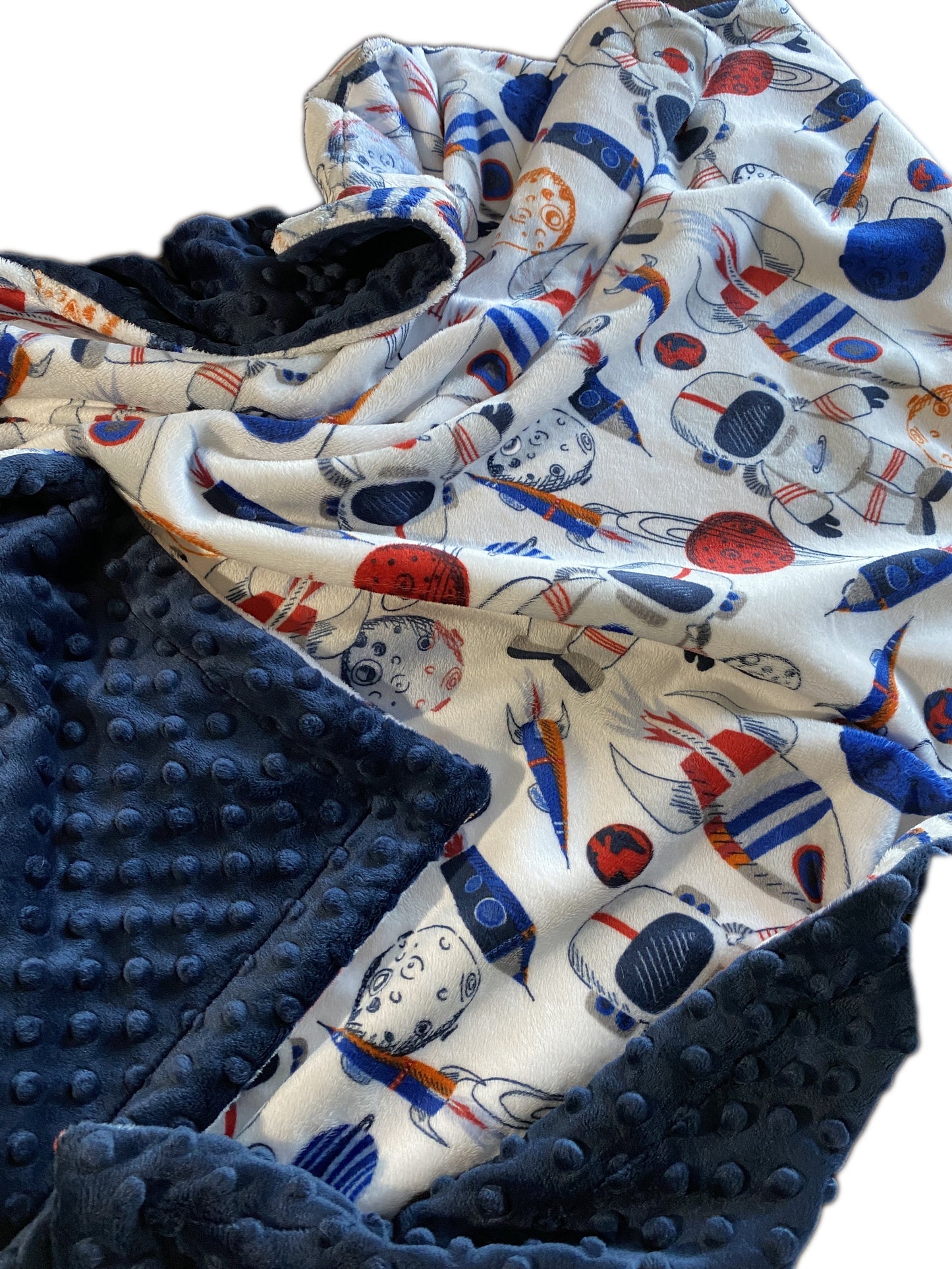 Astronaut Minky Baby Blanket, Personalized Space Blanket, Minky Baby Blanket, Outerspace Bedding