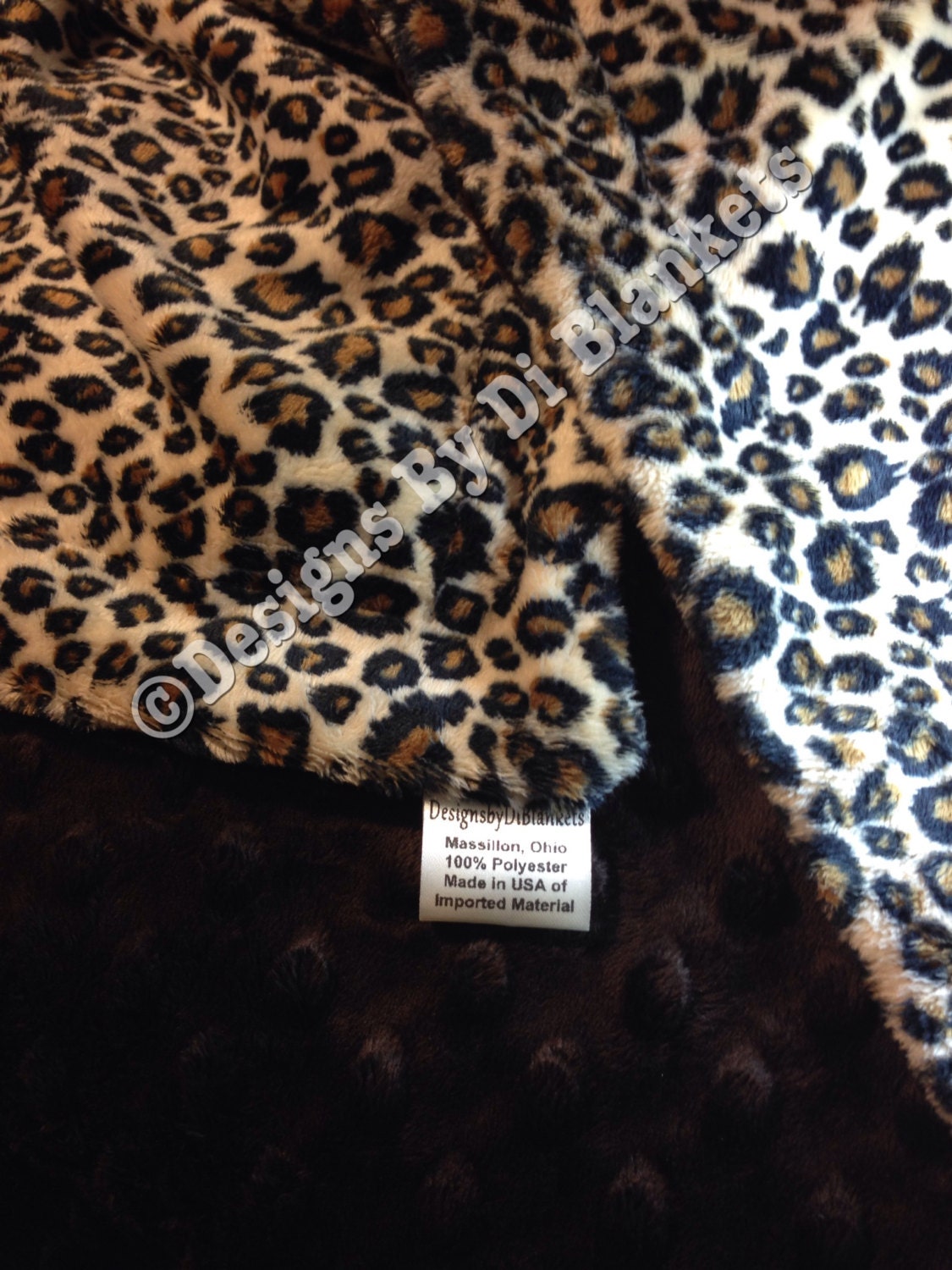 Cheetah Print, Minky Adult Blanket, Brown Minky Blanket, Animal Print , Couch Throw, Adult Throw Blanket, Size 50 x 60