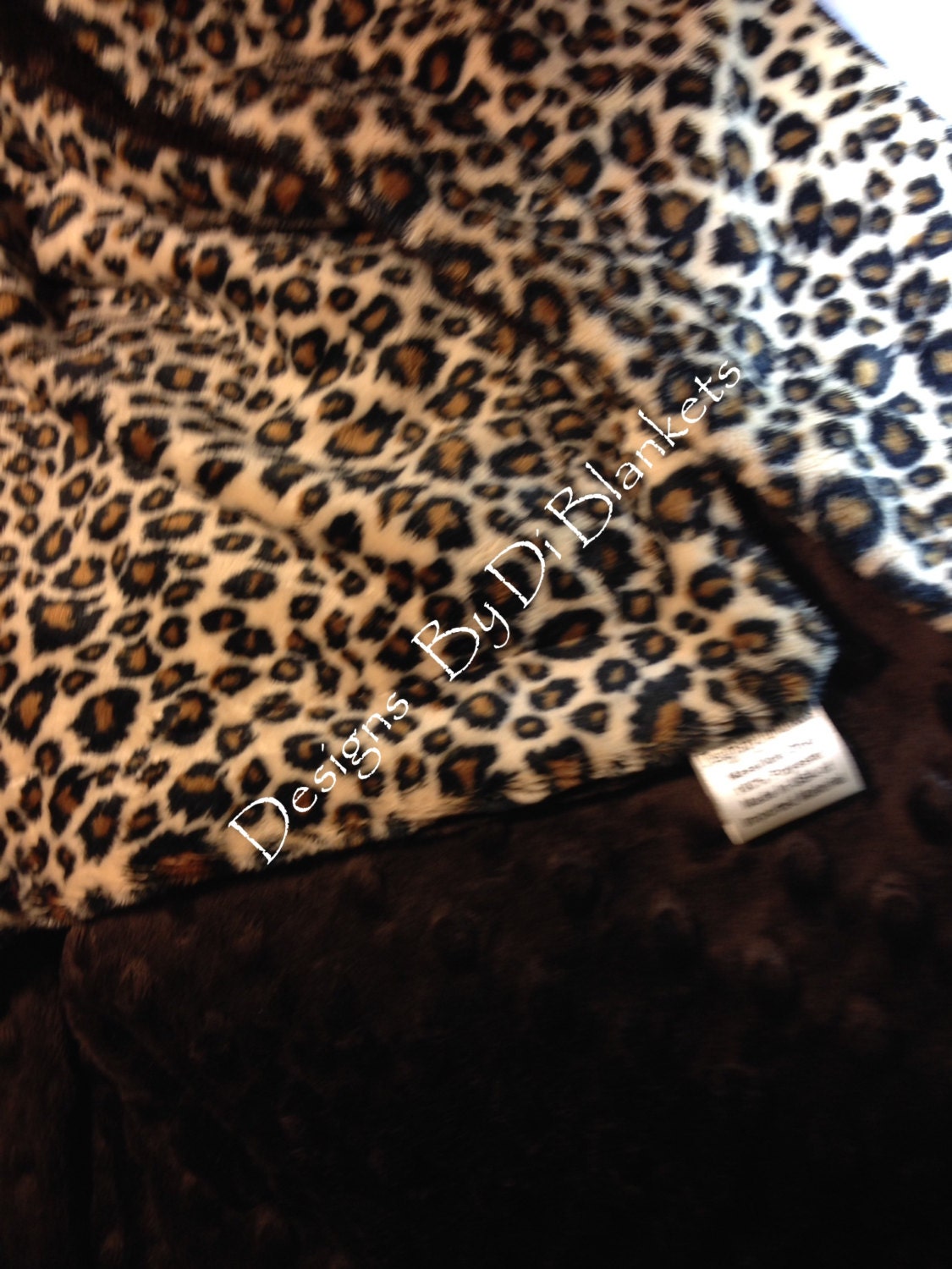 Cheetah Print, Minky Adult Blanket, Brown Minky Blanket, Animal Print , Couch Throw, Adult Throw Blanket, Size 50 x 60