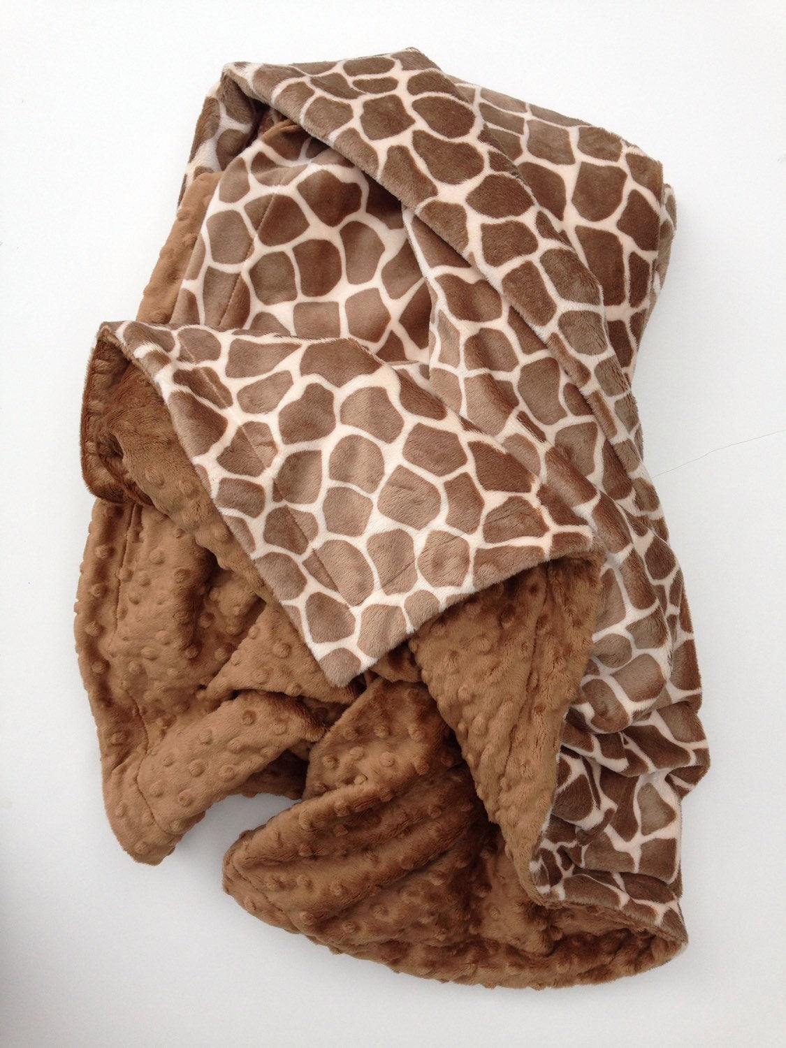 Giraffe Minky Baby Blanket, Personalized Crib Size Animal Print Baby Blanket, Baby Girl, or Baby Boy