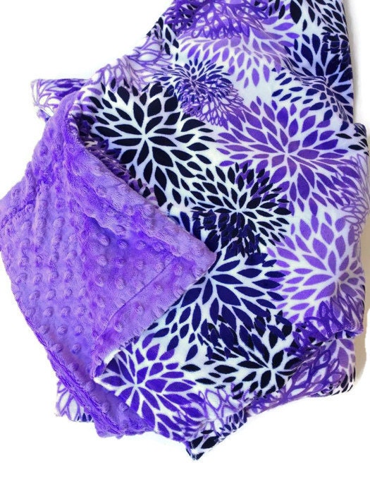 Custom Toddler Blanket, Baby Girl Blanket, Purple Floral Blanket,Florwe Blanket, Baby Girl Gift Toddler Bedding Size 40 X 50 in