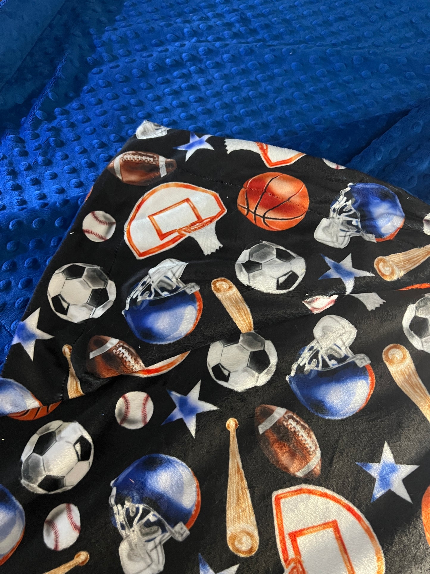 Personalized Minky Sports Theme Baby Blanket