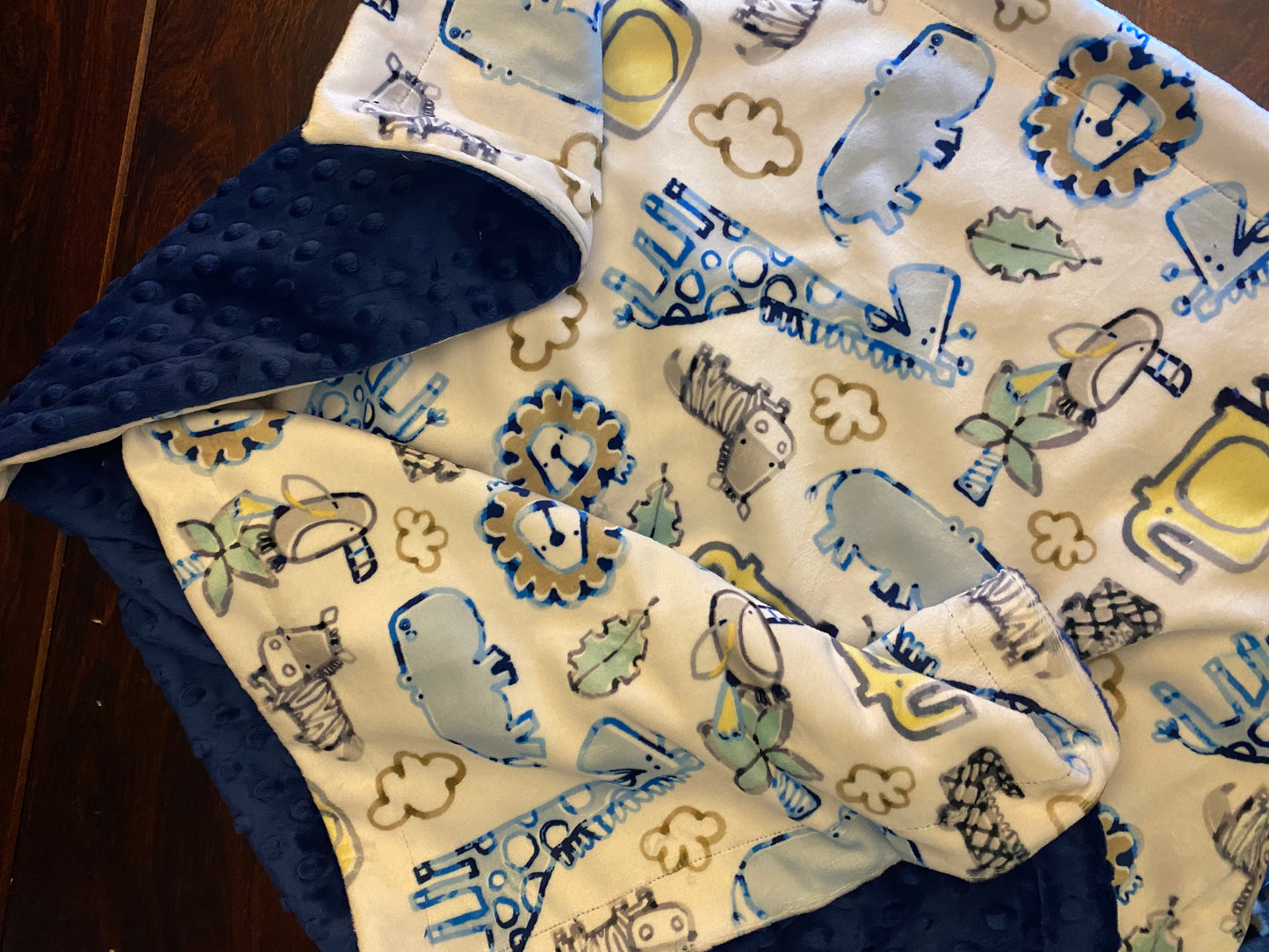 Zoo Baby Minky Blanket, Personalized Baby Boy Blanket, Minky Crib Blanket, Toddler Blanket