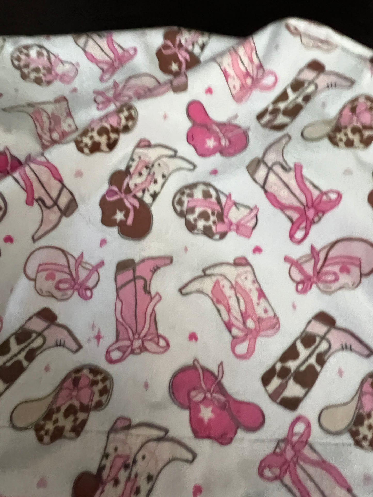 Pink Cowboy Boot Baby Blanket, Baby Girl Shower Gift,Western Baby Blanket