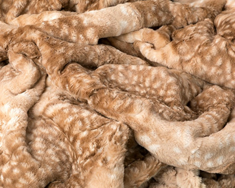 Deer Faux Fur Luxury Throw, Faux Fur Blanket with Fawn Print, Fur Minky Throw Blanket, Home Decor Luxury Bedding, Minky Adult Blanket,