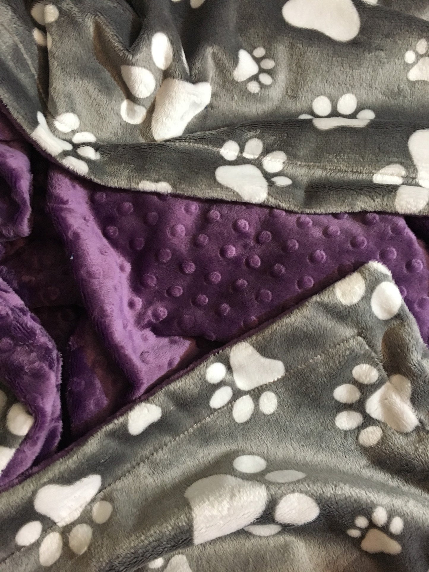 Pet Blanket, Paw Print Minky Blanket, Adult Minky Blanket, Dog Blanket, Dog Lover