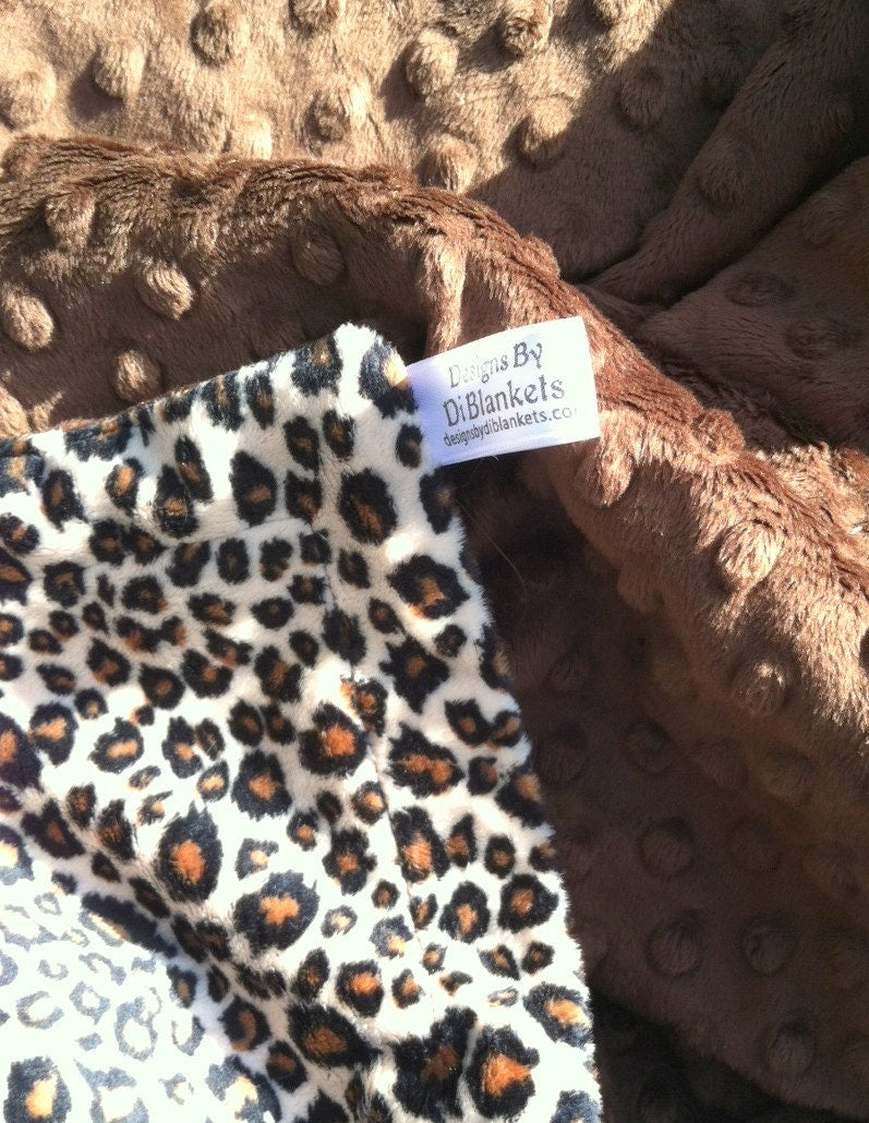 Minky Baby Blanket, Cheetah Blanket, Animal Print Blanket, Minky Boy Blanket, Minky Girl Blanket, Infant ,Carseat ,Stroller Size  29 X 36 In