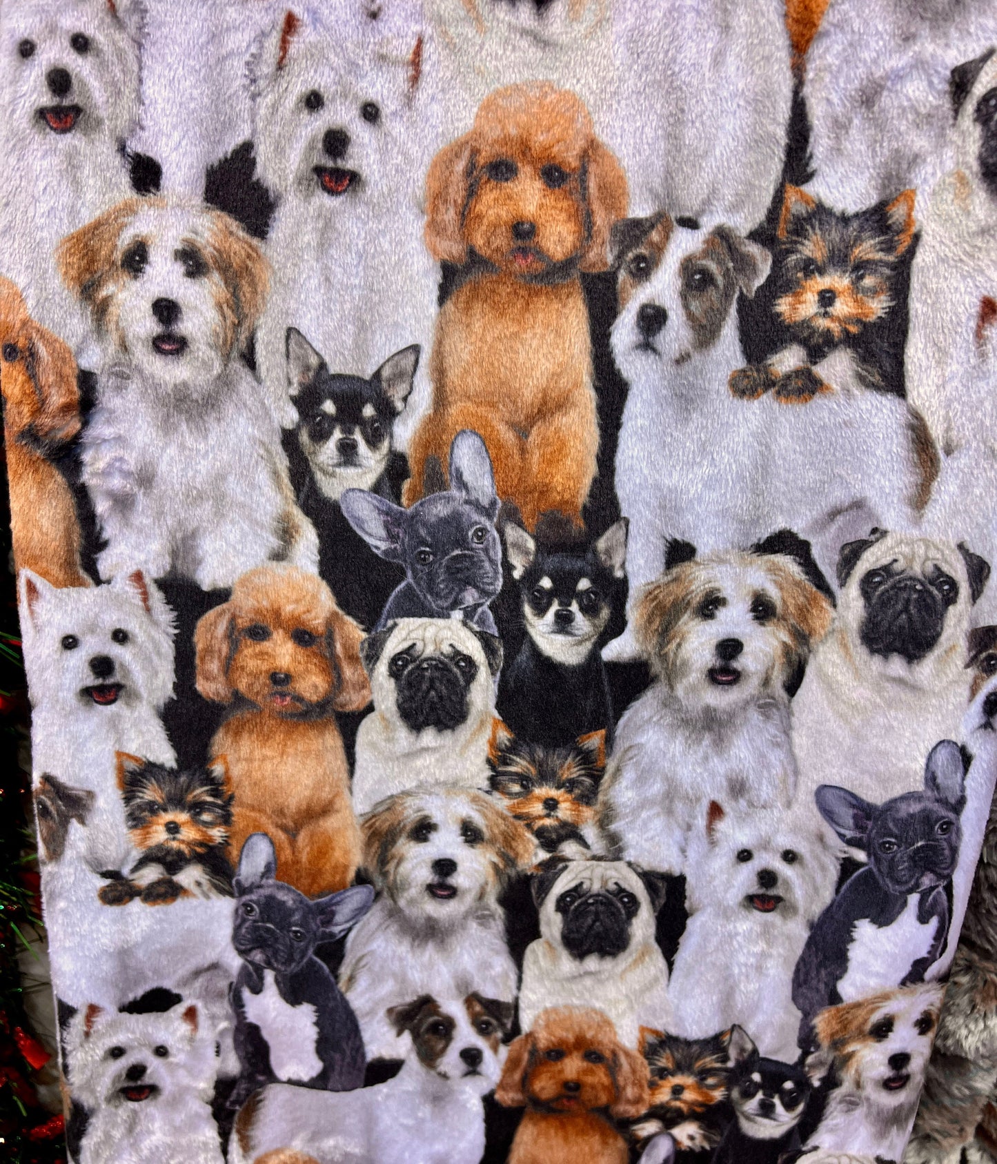 Dog Theme Minky Blanket, Throw Blanket, Dog Lovers Blanket, Minky Adult Blanket